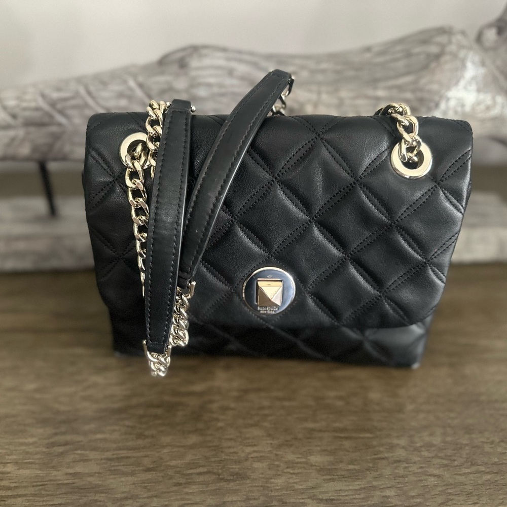 Kate Spade Natalia Small Flap Black Quilted Shoulder Bag